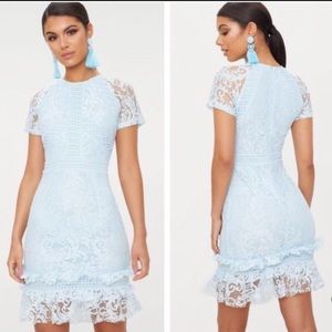 Pretty Little Thing Blue Lace Dress